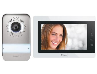 Video Deurintercomset 1/2-gezin 7" Kleurenmonitor Wit - 35% Korting