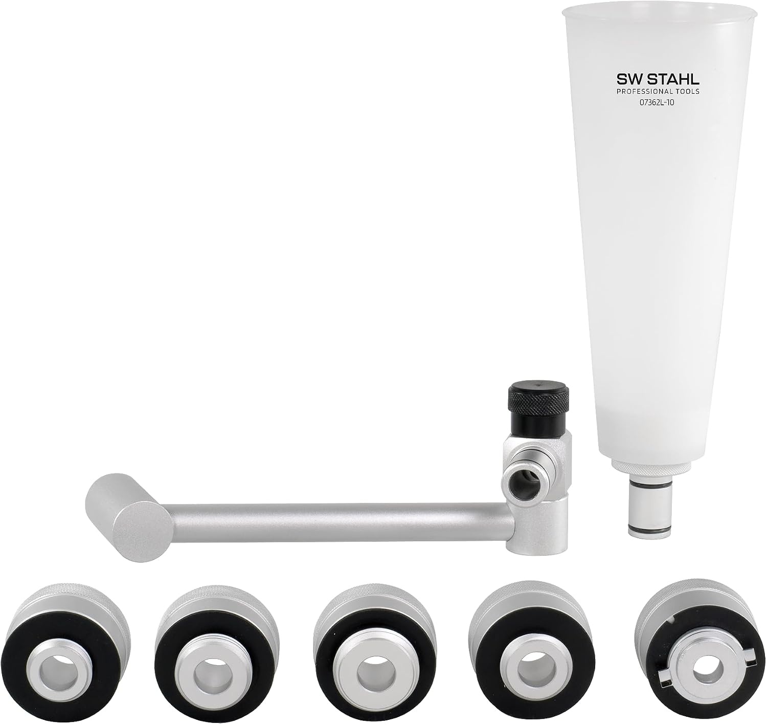 Olievultrechter set 7-delig met 1L trechter, 5 adapters & hoek | 59% Korting