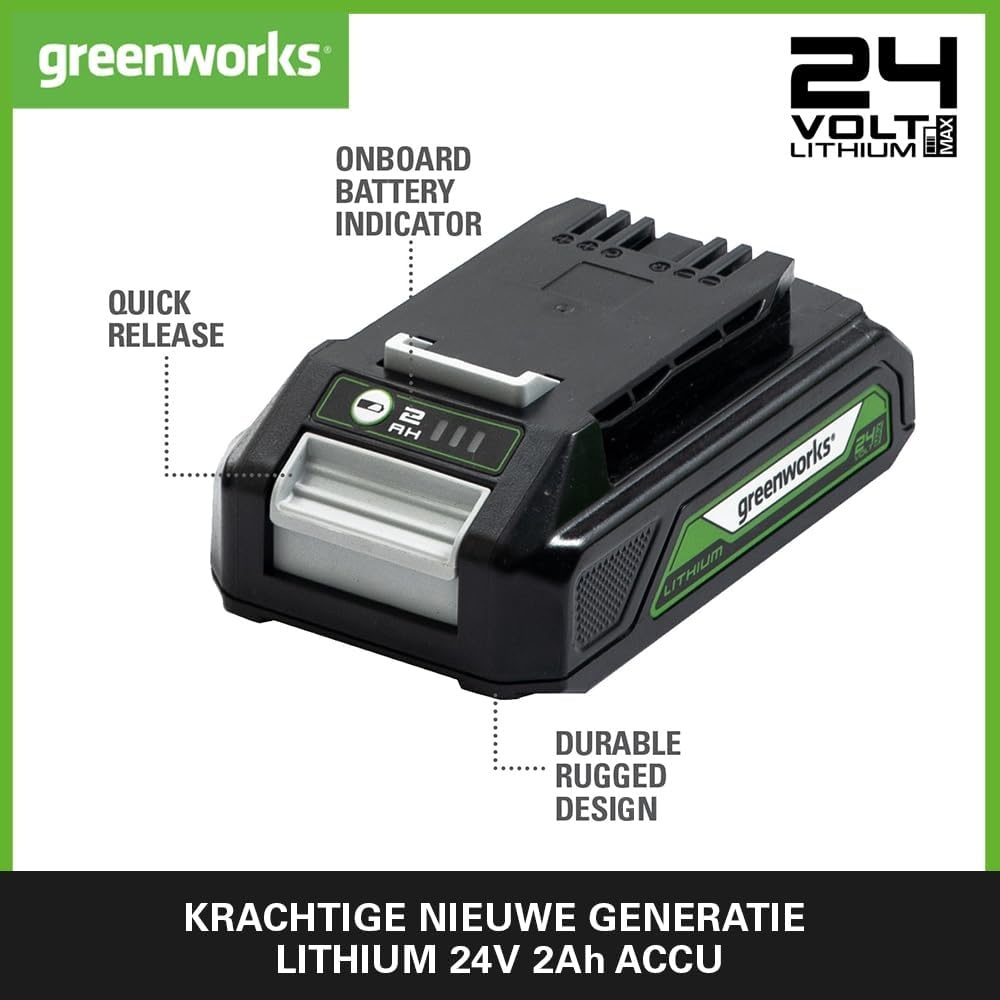 Greenworks 24V 2Ah Accu - 33% Korting