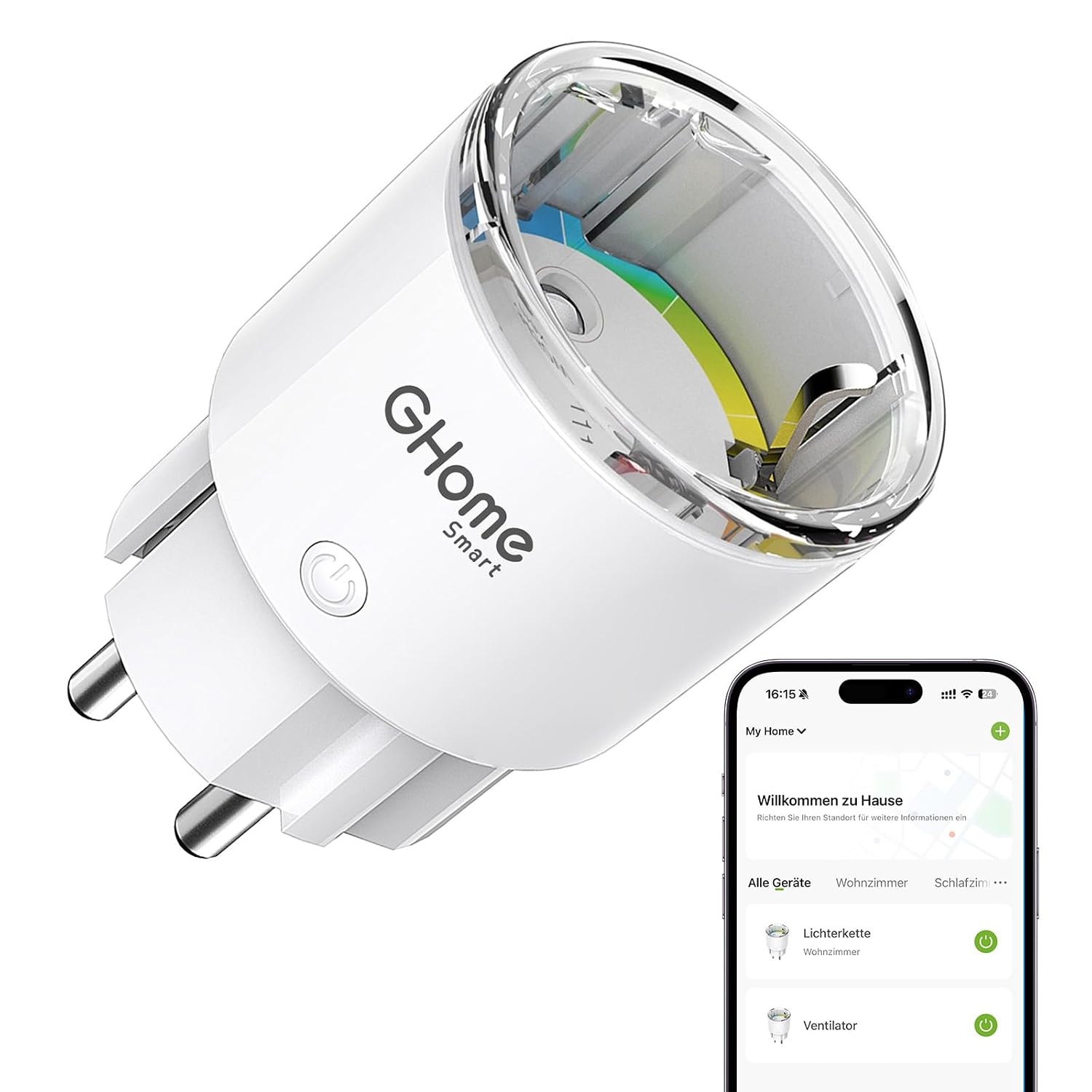 GHome Smart Wifi-stopcontacten (4 stuks) - Meet Stroomverbruik met 33% Korting