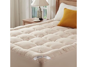 BEDLORE Matrastopper Bamboe/Polyester 160x200 cm Beige - 34% Korting