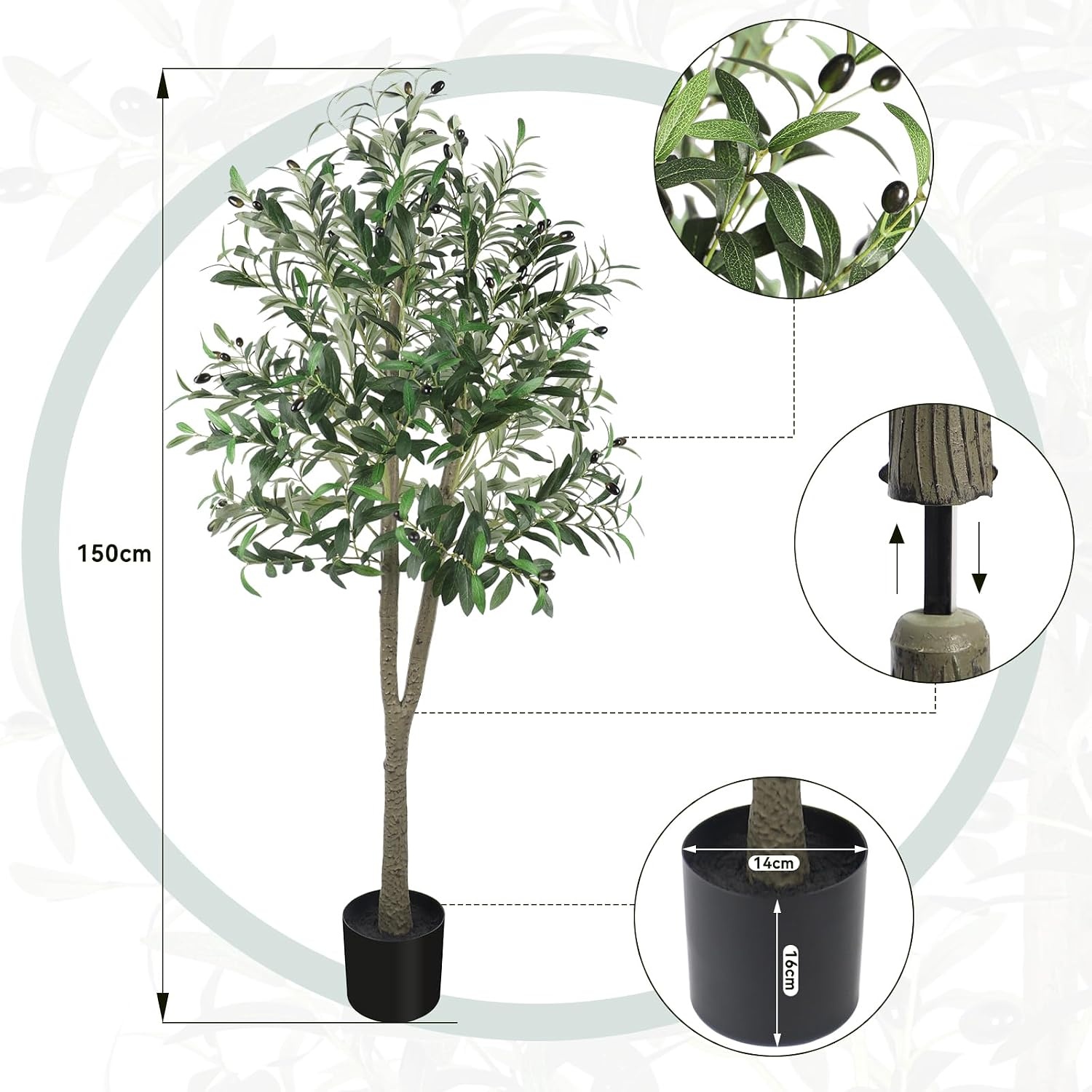Kunst Olijfboom Yoleo 150 cm - 34% Korting