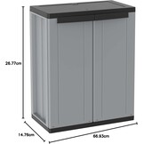 Terry, Jwood 268, 2-deurs kast met 3 interne planken - 68x37,5x170 cm - Maat 68x37,5x170 cm