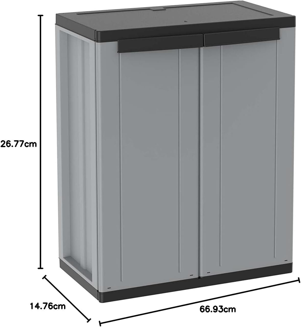 Terry, Jwood 268, 2-deurs kast met 3 interne planken - 68x37,5x170 cm - Maat 68x37,5x170 cm