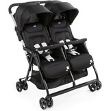 Chicco - Ohlala Twin Dubbele Buggy - Opvouwbare Duo-Kinderwagen - Ultralicht En Compact - Uitschuifbare Kap - Vanaf Geboorte Tot 15 kg - Black Night