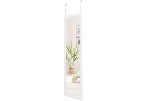 Wandspiegel 33x119 cm Wit - In hoogte verstelbaar, veiligheidsglas