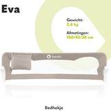 LIONELO Eva Bedhekje 150 x 42 cm – Veilig Bedhek met StandSafe Blokkade, Secure Belt Riemen – 180° Opvouwbaar – Duurzaam Aluminium Frame – Voor Baby, Peuters en Kinderen – Gemakkelijk te Monteren