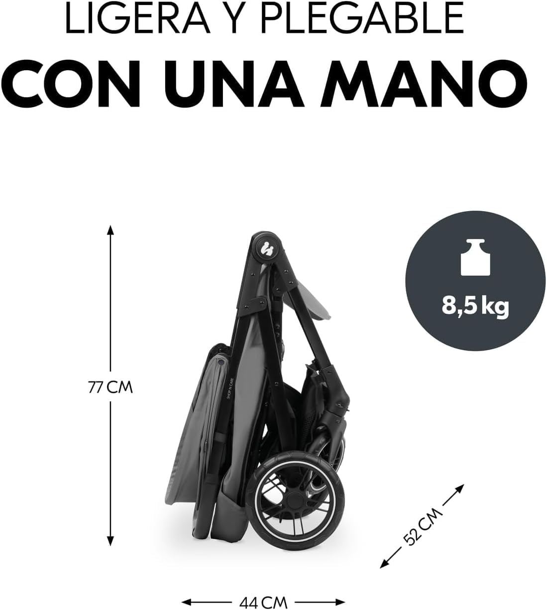 Hauck Shop N Care Compacte Kinderwagen - Geschikt tot 22 kg - Grijs