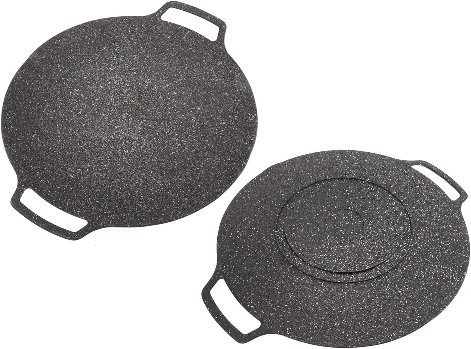 Koreaanse grillpan, ronde grillpan met antiaanbaklaag voor Koreaanse barbecue, ronde grillplaat met handvat, multifunctionele kookplaat (universeel model 36 cm) - Maat Universal Model 36cm