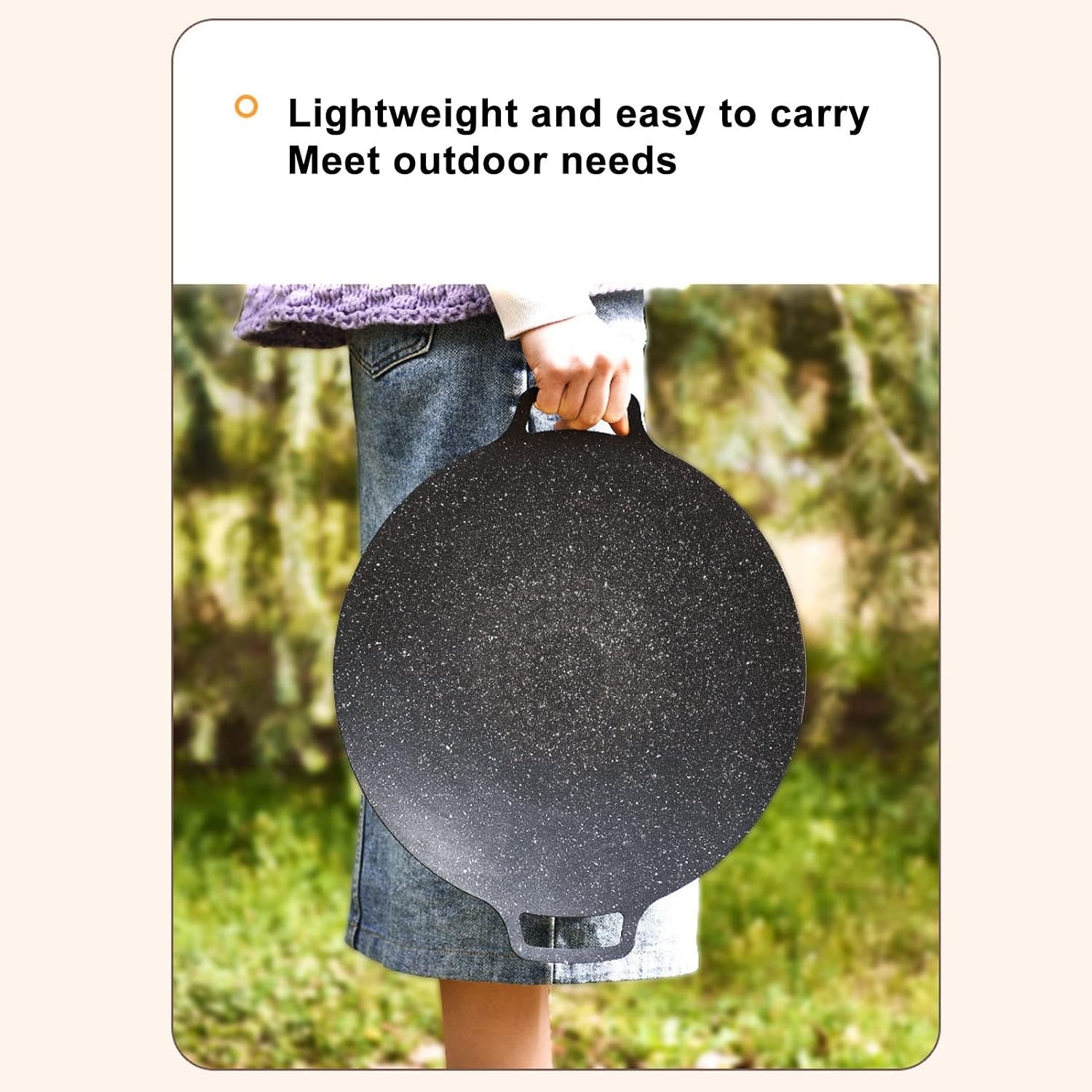 Koreaanse grillpan, ronde grillpan met antiaanbaklaag voor Koreaanse barbecue, ronde grillplaat met handvat, multifunctionele kookplaat (universeel model 36 cm) - Maat Universal Model 36cm