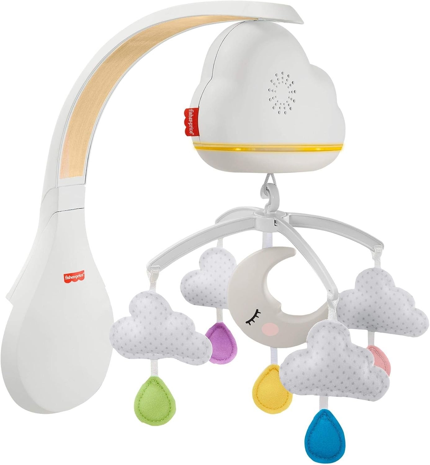 Fisher-Price Mobiel Rustgevende Wolken, wiegspeeltje en muziekmobiel voor pasgeboren baby's tot peuters, GRP99
