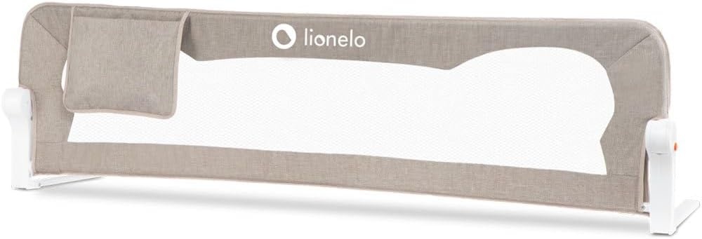 LIONELO Eva Bedhekje 150 x 42 cm – Veilig Bedhek met StandSafe Blokkade, Secure Belt Riemen – 180° Opvouwbaar – Duurzaam Aluminium Frame – Voor Baby, Peuters en Kinderen – Gemakkelijk te Monteren