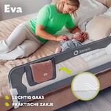 LIONELO Eva Bedhekje 150 x 42 cm – Veilig Bedhek met StandSafe Blokkade, Secure Belt Riemen – 180° Opvouwbaar – Duurzaam Aluminium Frame – Voor Baby, Peuters en Kinderen – Gemakkelijk te Monteren
