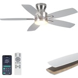 Ohniyou Plafondventilator met verlichting 42 inch - Zilver - Inclusief Afstandsbediening en App-bediening