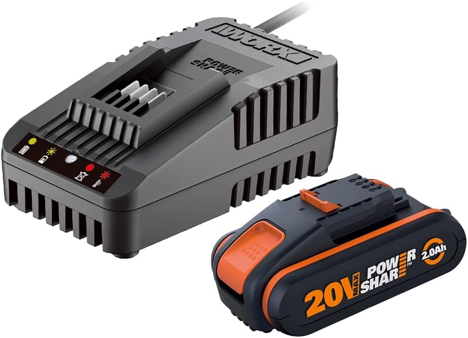 WORX WA3601 Accu met oplader set: 20V 2000mAh Li-Ion batterij & accu laadstation - Maat Batterie(s) + chargeur