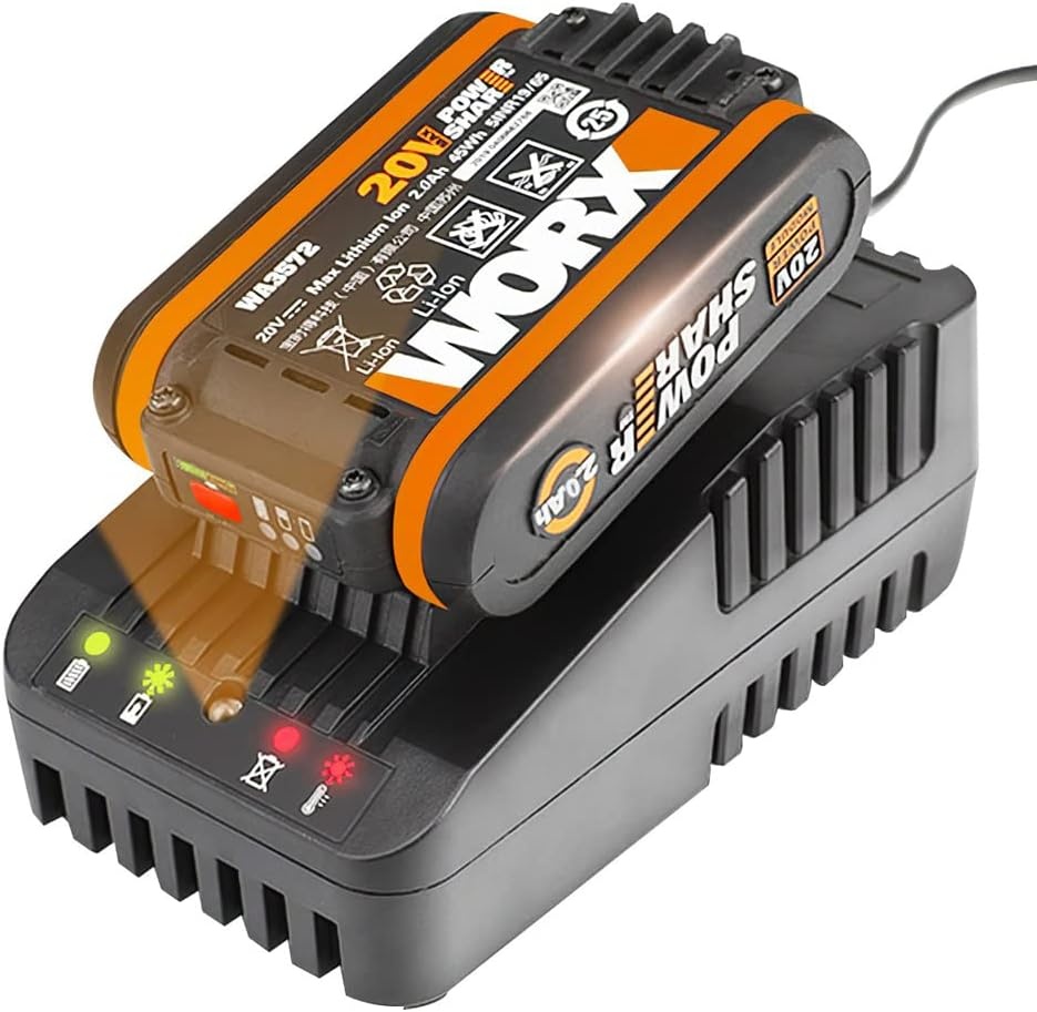 WORX WA3601 Accu met oplader set: 20V 2000mAh Li-Ion batterij & accu laadstation - Maat Batterie(s) + chargeur