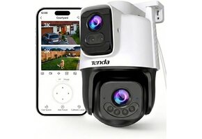 Beveiligingscamera Outdoor 5MP Dubbele Lens PTZ 2K Nachtzicht 30m WiFi -41% Korting
