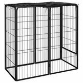 vidaXL Hondenkennel 6 panelen 50 x 100 cm gepoedercoat staal zwart