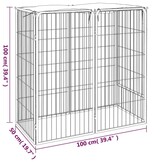 vidaXL Hondenkennel 6 panelen 50 x 100 cm gepoedercoat staal zwart