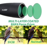 Svbony SV28 Spotting Scope 25-75x70, BAK4 Prism MC Optiek Monoculair met Statief Telefoon Adapter 45 Gebogen Oculair Spotting Scope voor het observeren van vogels (zwart)