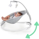 Ingenuity 2-in-1 lichtgewicht schommelstoel van baby tot peuter en wipstoel – speelmat voor buikligging, trillingen en geluiden, 0–30 maanden tot 18,1 kg (Cuddle Lamb)
