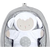 Ingenuity 2-in-1 lichtgewicht schommelstoel van baby tot peuter en wipstoel – speelmat voor buikligging, trillingen en geluiden, 0–30 maanden tot 18,1 kg (Cuddle Lamb)