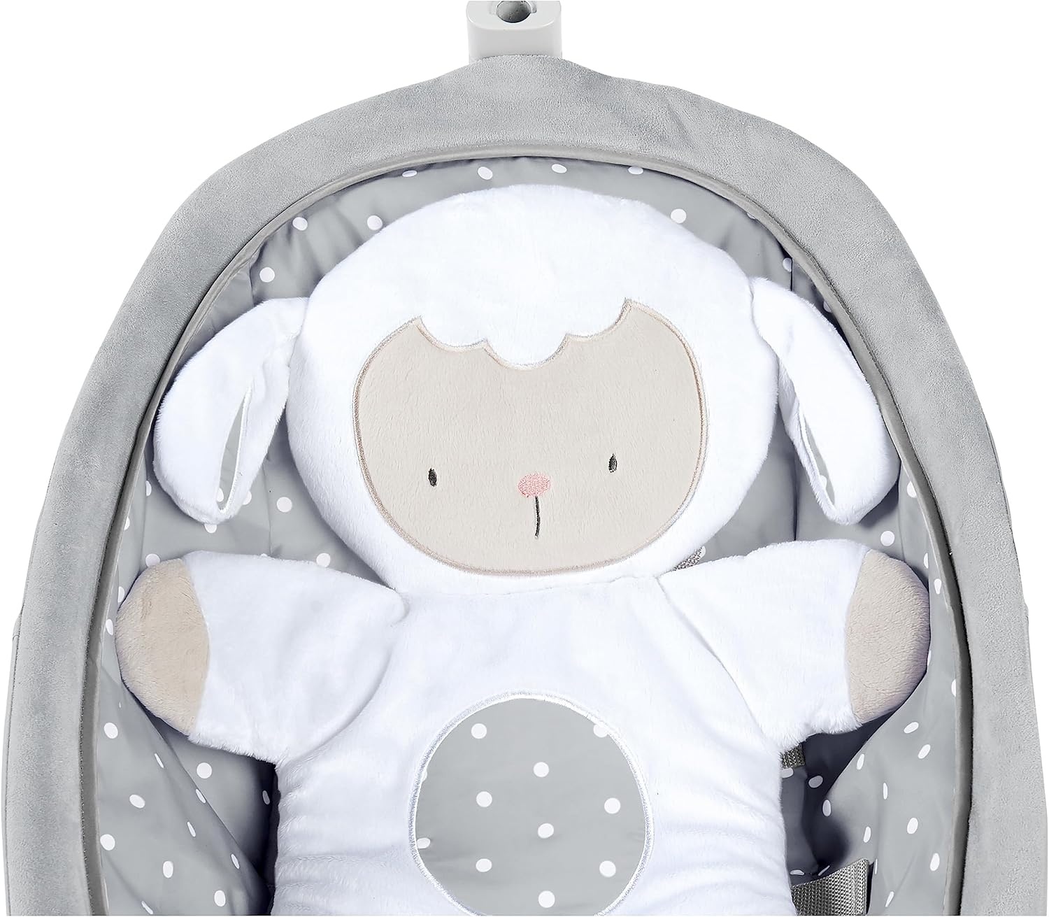 Ingenuity 2-in-1 lichtgewicht schommelstoel van baby tot peuter en wipstoel – speelmat voor buikligging, trillingen en geluiden, 0–30 maanden tot 18,1 kg (Cuddle Lamb)