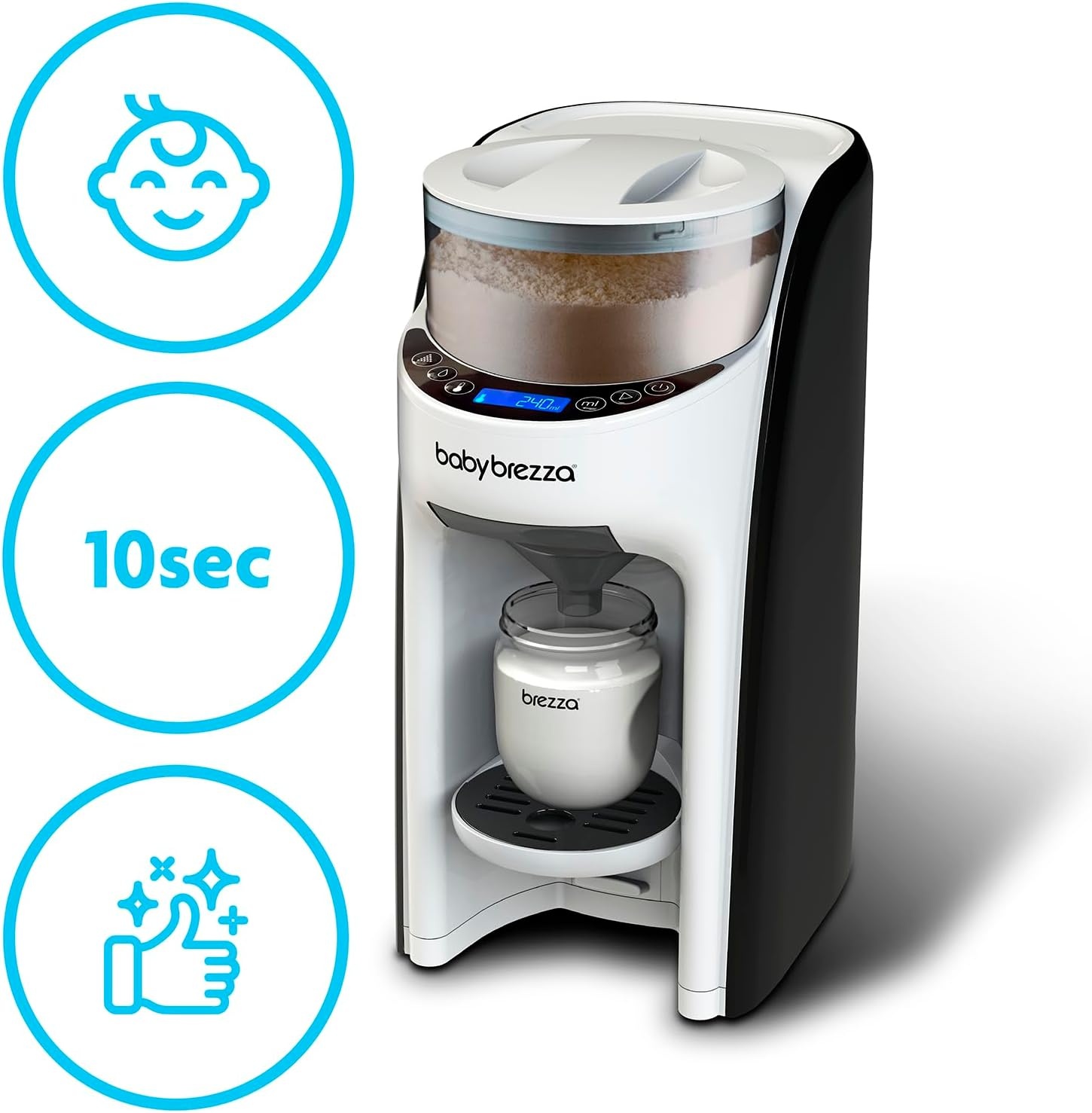 BabyBrezza FRP0046 Formula Pro Advanced Babyflesmaker, Gedoseerd En Mengt Heet Water En Melkpoeder Met Één Druk Op De Knop, Zwart, 1 Stuk