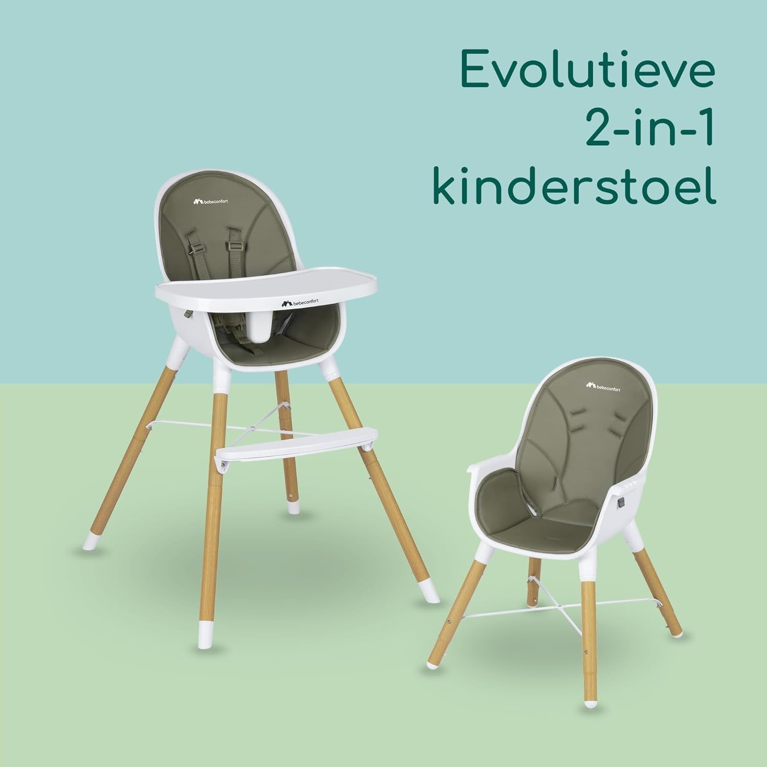 Bebeconfort Avista 2-in-1 Kinderstoel - Meegroeistoel - Mineral Green