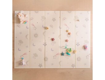 Nuby Omkeerbare babyvloermat, 195,6 x 147,3 cm, opvouwbare en lichte babyspeelmat voor op de vloer, gemakkelijk op te bergen en te reizen, sterren en lucht