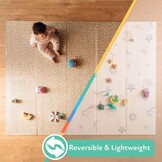 Nuby Omkeerbare babyvloermat, 195,6 x 147,3 cm, opvouwbare en lichte babyspeelmat voor op de vloer, gemakkelijk op te bergen en te reizen, sterren en lucht