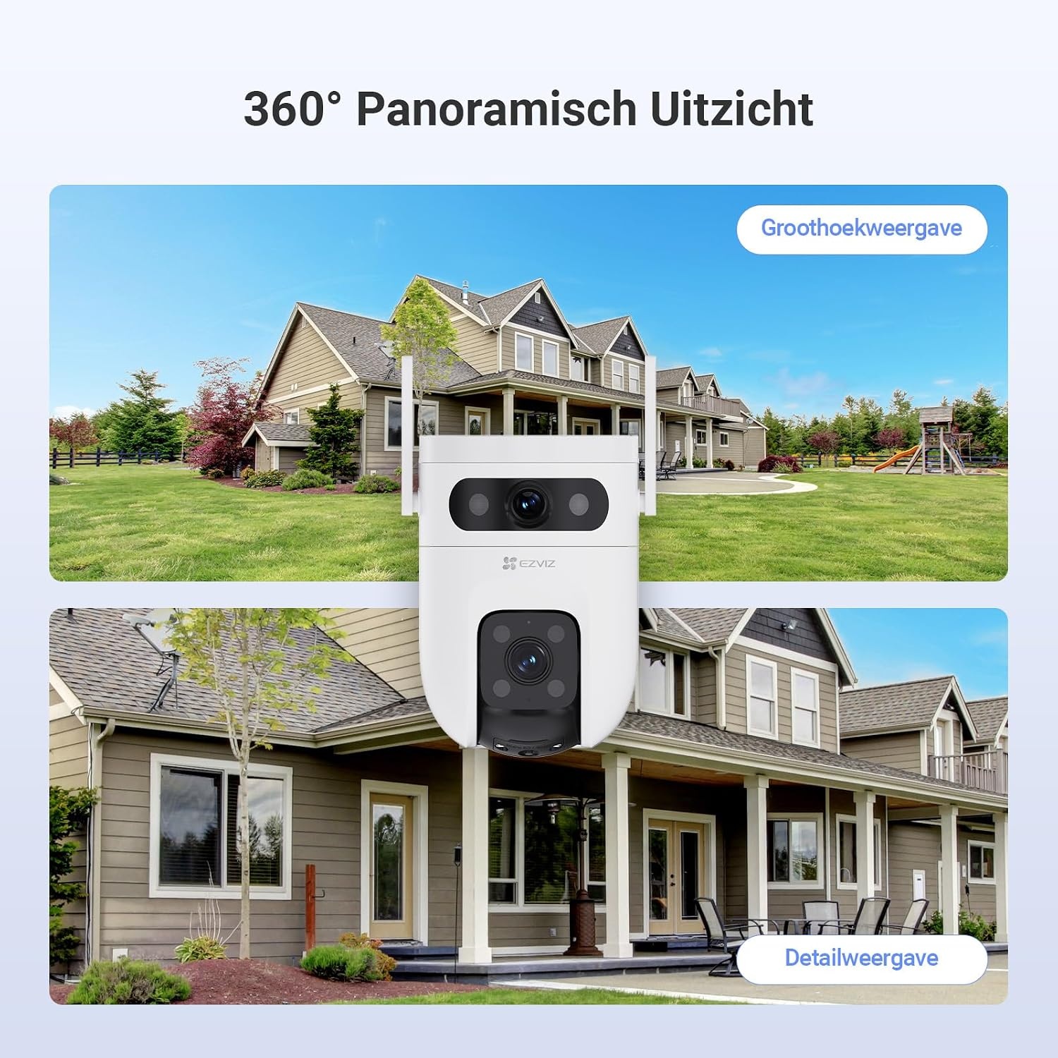 EZVIZ C9c 3K+3K Dual Lens Beveiligingscamera Buiten, Automatische Tracking, Persoons-/Voertuigdetectie, 40M Kleuren Nachtzicht, Tweeweg Audio, Dual-Band Wi-Fi 6, Outdoor Camera Actieve Verdediging