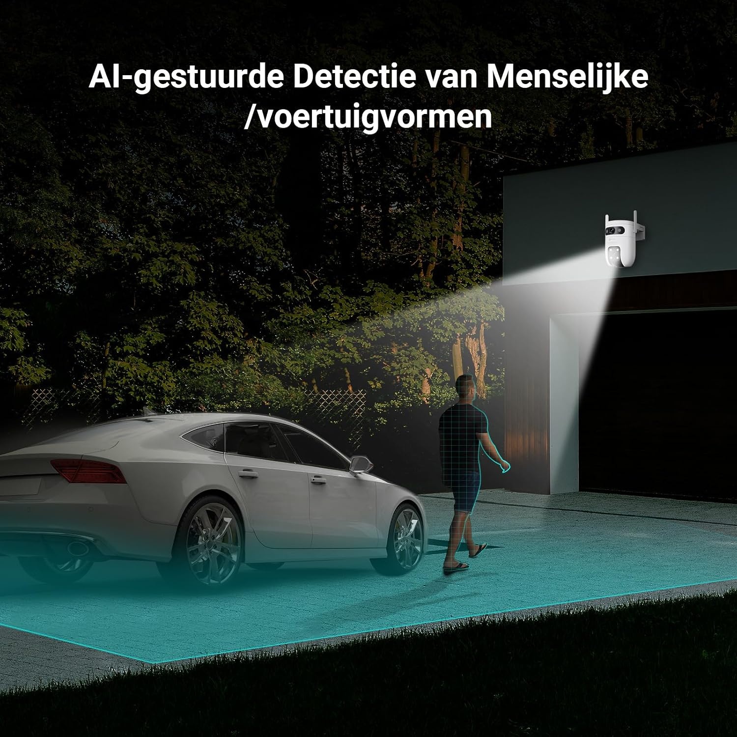 EZVIZ C9c 3K+3K Dual Lens Beveiligingscamera Buiten, Automatische Tracking, Persoons-/Voertuigdetectie, 40M Kleuren Nachtzicht, Tweeweg Audio, Dual-Band Wi-Fi 6, Outdoor Camera Actieve Verdediging