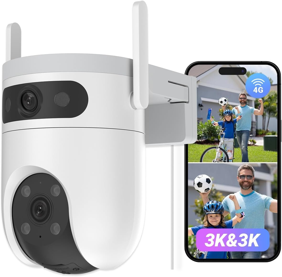 EZVIZ C9c 3K+3K Dual Lens Beveiligingscamera Buiten, Automatische Tracking, Persoons-/Voertuigdetectie, 40M Kleuren Nachtzicht, Tweeweg Audio, Dual-Band Wi-Fi 6, Outdoor Camera Actieve Verdediging