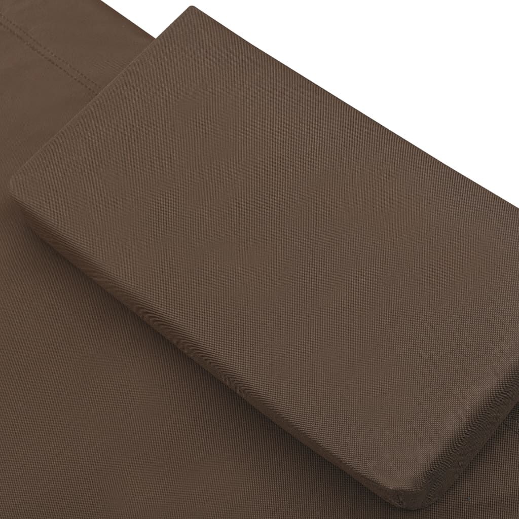 vidaXL Loungebed met luifel en kussens bruin