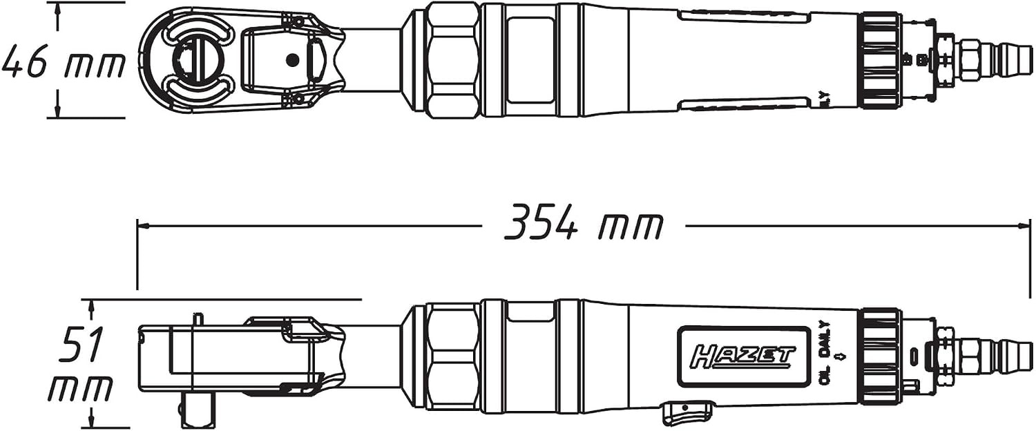 HAZET ratelschroevendraaier 9022P-1 I 1/2 inch (12,5 mm) I vierkantaandrijving I lengte 354,3 mm I Krachtig en precies'.