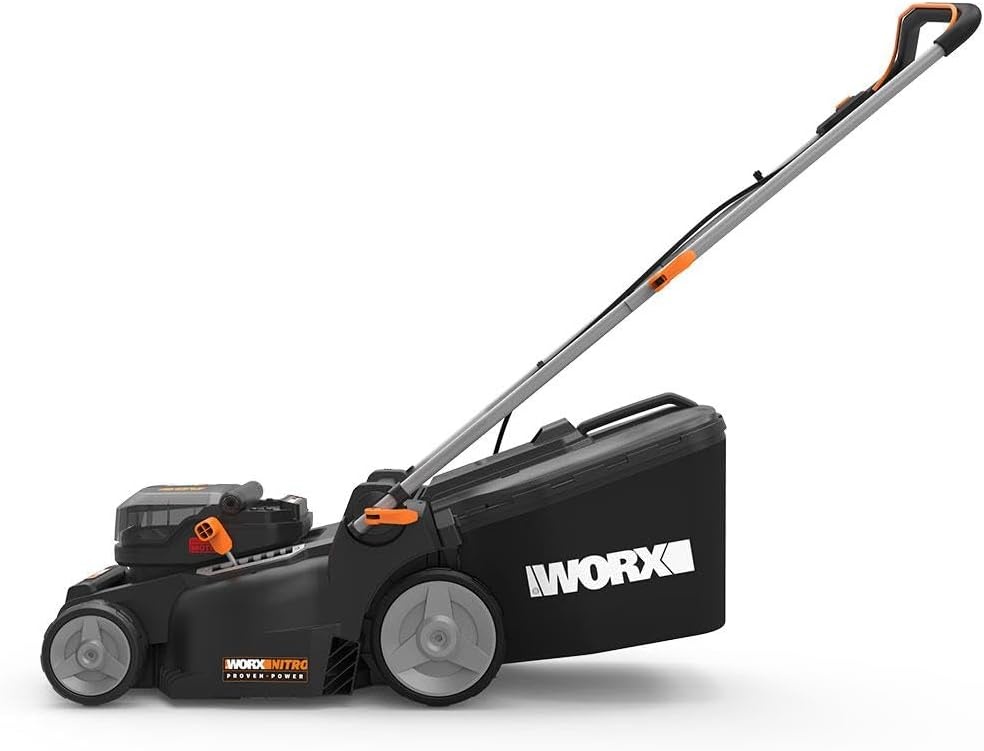 WORX WG737E Nitro Accu-grasmaaier 40 V (2 x 20 V) - krachtige borstelloze motor - 37 cm maaibreedte - 6 maaihoogtes (20-70mm) - 40L grasopvangzak - incl. 2x4Ah accu's & dual-laderapparaat