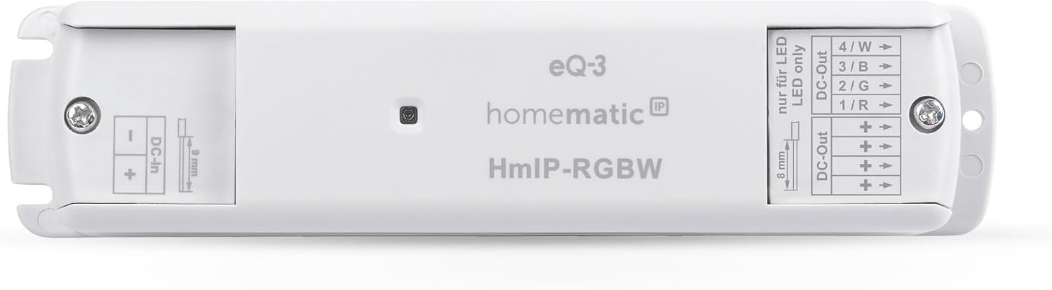Homematic IP LED Controller – RGBW, wit en gekleurd licht, slimme verlichting, verbindt conventionele lightstrips met Homematic IP, werkt met Alexa en Google Home, 157662A0