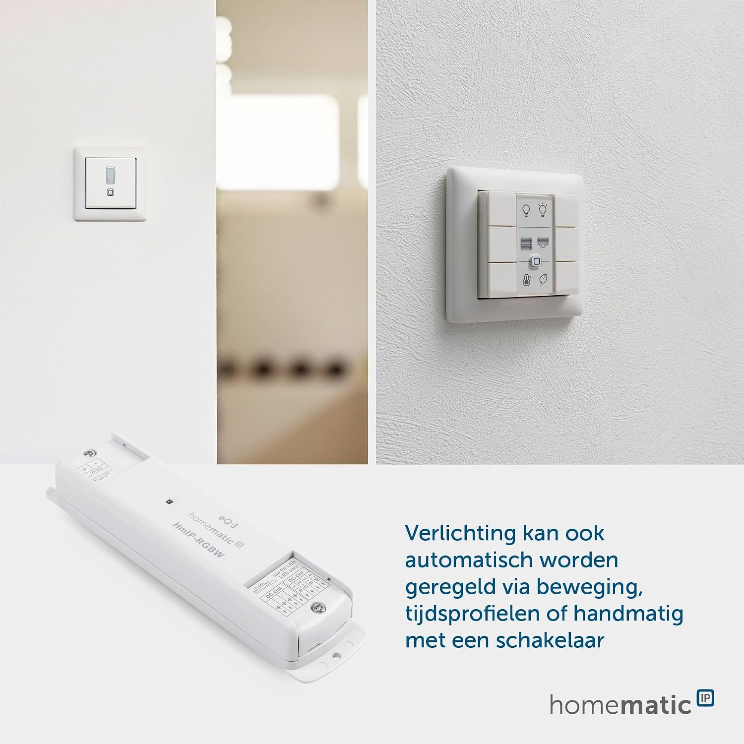 Homematic IP LED Controller – RGBW, wit en gekleurd licht, slimme verlichting, verbindt conventionele lightstrips met Homematic IP, werkt met Alexa en Google Home, 157662A0