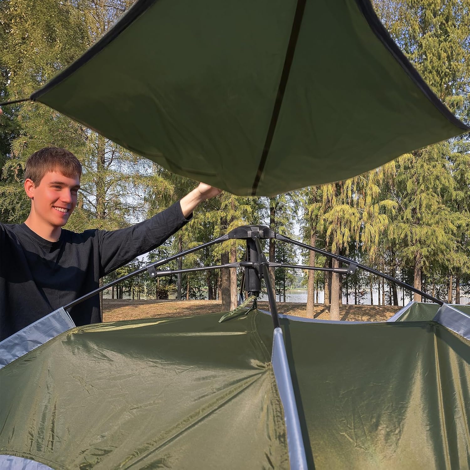Night Cat Pop Up Tent voor 3 4 Personen: Waterdichte Kampeertent Eenvoudig Op Te Zetten voor Familie festivals Kampeer Picknicks in Tuin Achtertuin Park
