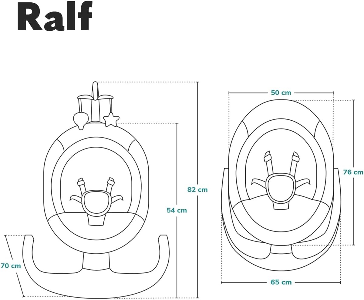 Lionelo Ralf 2-in-1 Babywipstoel en Schommel - Grijs/Wit - Automatisch
