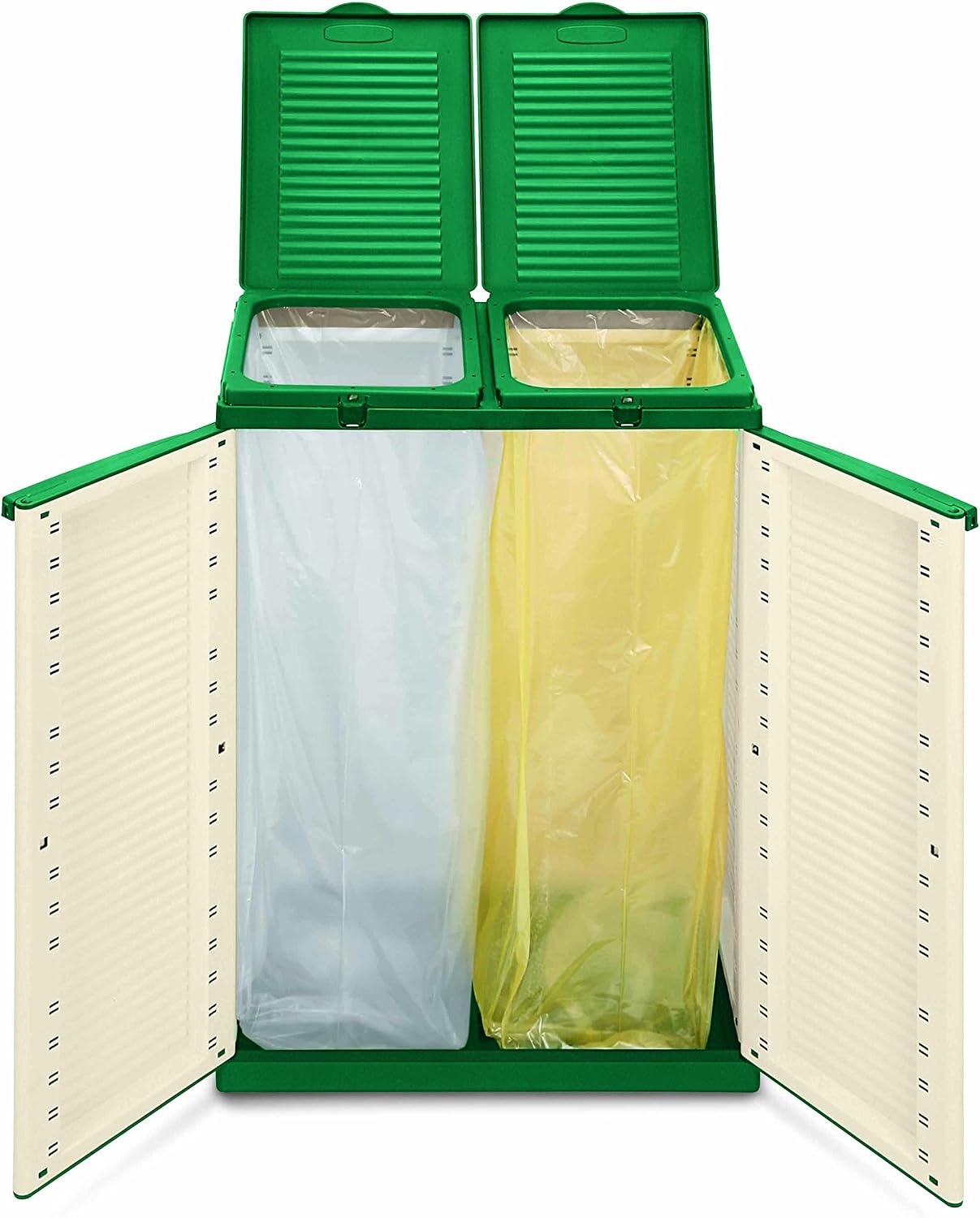 Terry Ecocab 2 Afvalscheidingskast - Beige/Groen - 68 x 39 x 88,5 cm