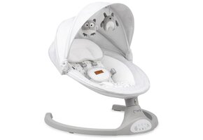 Babywippe tot 9 kg, Inklapbaar, met Afstandsbediening, Bluetooth, 5 Snelheden, 10 Melodieën, Grijs