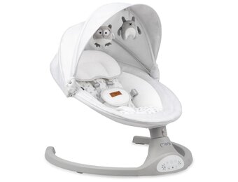 MoMi KENANI babywippe tot 9 kg, inklapbaar, met afstandsbediening & Bluetooth, grijs