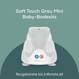 Angelcare Ergonomisch badzitje voor de babybadkuip Light Grey, aangenaam zacht ligvlak, ophangbaar