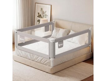 ZEHNHASE Bedhek voor Kinderen - Verticaal Verstelbaar - 200 x 76 cm - Grijs
