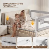 ZEHNHASE Bedhek voor Kinderen - Verticaal Verstelbaar - 200 x 76 cm - Grijs