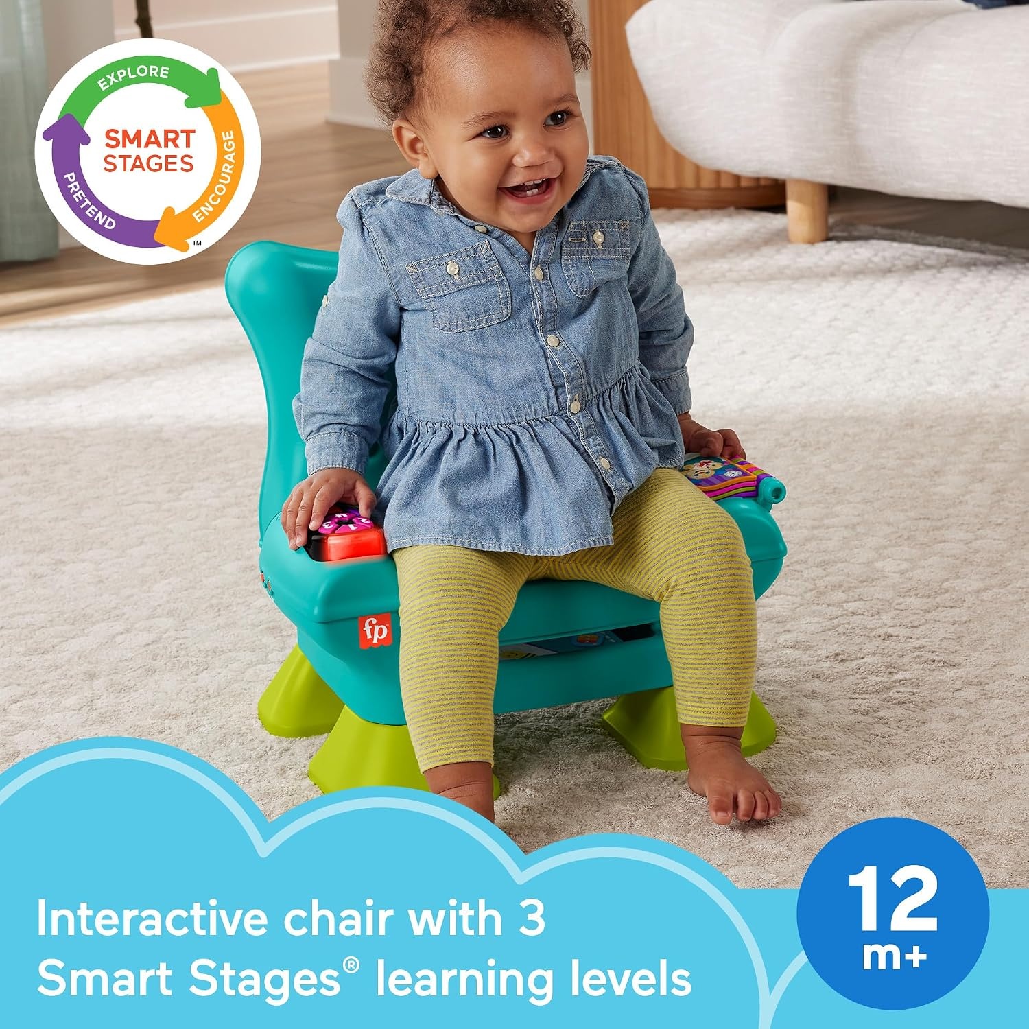 Fisher-Price Laugh & Learn Smart Stages Leerstoel - Teal