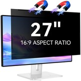 IPROKKO Magnetische privacyfilter voor 16:9 monitor, afneembare inkijkbescherming, anti-blauw licht, verblindingsbescherming, privacyfolie, schermbescherming voor HP Dell Acer, Lenovo, Asus 27 inch - Maat 27 Zoll-16:9 Seitenverhältnis