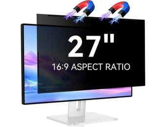 IPROKKO Magnetische privacyfilter voor 16:9 monitor, afneembare inkijkbescherming, anti-blauw licht, verblindingsbescherming, privacyfolie, schermbescherming voor HP Dell Acer, Lenovo, Asus 27 inch - Maat 27 Zoll-16:9 Seitenverhältnis